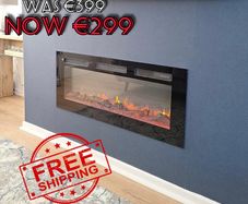 NEW SALE | Wilton 3 in 1 Electric Fireplace, Freestanding, Wall Mounted, Recessed, 9 Colour Flame Effect, Media Wall Compatible