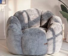 Bean Bag Chair, Floral Shaped Bean Bag Sofa Includes Filling, Soft Faux Fur Floor Sofa Giant Size for Living Room Bedroom