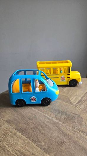 CoComelon musical Bus and Car, with JJ figures. In very good condition.