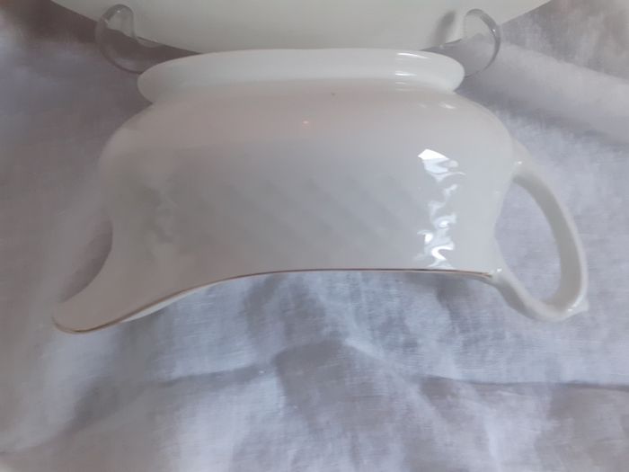 Staffordshire Floral Serving Plate  & Sauce  / Gravy Boat.