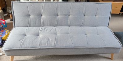 3 Seater Sofa Bed - Light Grey Fabric