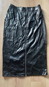 3XL Long Leather Skirt