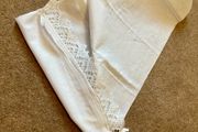 Vintage Belfast Linen Bolster Pillow Cover 1950s