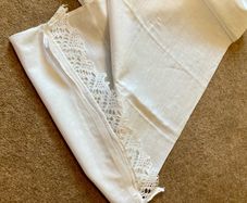 Vintage Belfast Linen Bolster Pillow Cover 1950s
