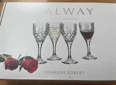4 Galway Crystal Wine Goblets