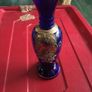Blue glass vase with gold gilt Image 2