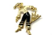 Vintage costume clown brooch