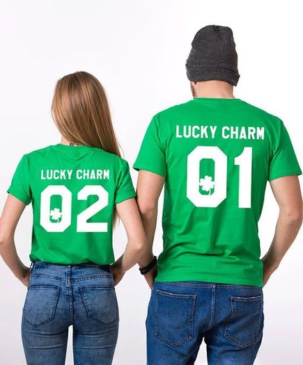 Lucky Charm Couple T-shirts For Valentines Day Gift st Patrick's day Present