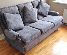 Navy 3 Seater Couch, Reupholstered & Restuffed