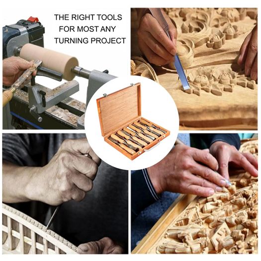 Wood Chisel Sets 12pcs Lathe Chisels 3-3/4Inch /95MM Woodworking Chisels 9Inch Wood Lathe Tools Wood Chisels Lathe Tools