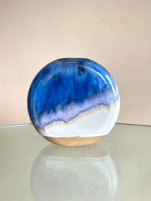 Mid Century Kamini Greece Vase, Drip Glaze, Vintage 70s Pottery