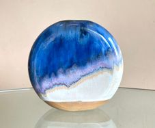 Mid Century Kamini Greece Vase, Drip Glaze, Vintage 70s Pottery