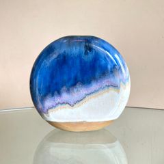 Mid Century Kamini Greece Vase, Drip Glaze, Vintage 70s Pottery