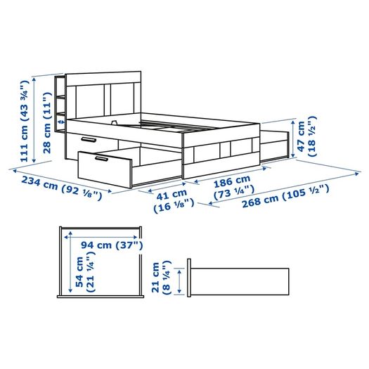 Brimnes Bed Frame and  Nordli Headboard