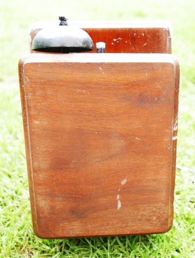 Antiques  Oak Telephone Box, Bell Set