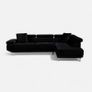 Black Velvet Corner Sofa 262cm Free delivery Image 2