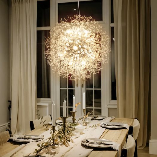 Dandelion 16-Light Sputnik Crystal Chandelier Starburst Sunburst Ceiling Lighting