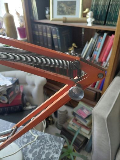 Vintage orange architect lamp heavy base works
