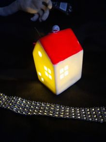 cute ceramic light up house decoration
