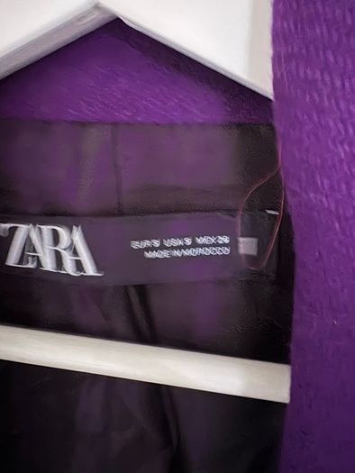 New Zara oversized wool mix coat in deep purple