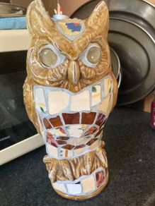 owl made from tiles postage available