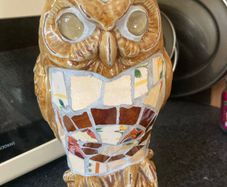 owl made from tiles postage available