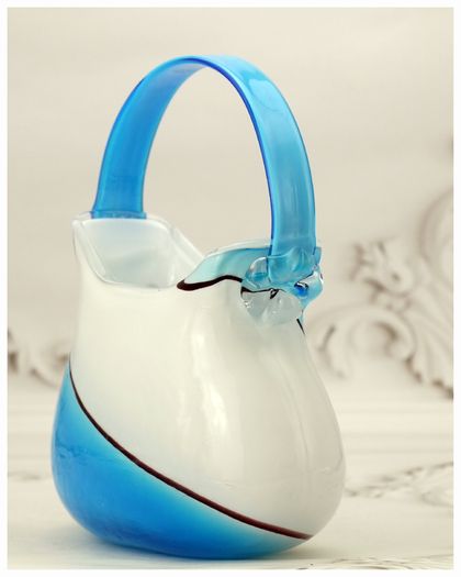 Murano Vincenza Art Glass Handbag Vase