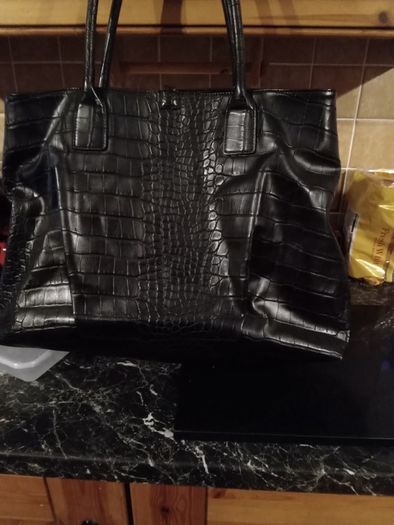 Black croc design Folli Follie tote bag