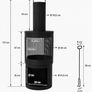 Tall Outdoor Garden Fireplace with Chimney and Poker Black Steel Image 3