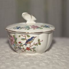 Aynsley Cottage Garden butterfly handle powder or trinket dish