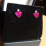 9 ct gold earnings with African Rubies of 2.38 Carat  and Aquamarine Natural stone Image 6