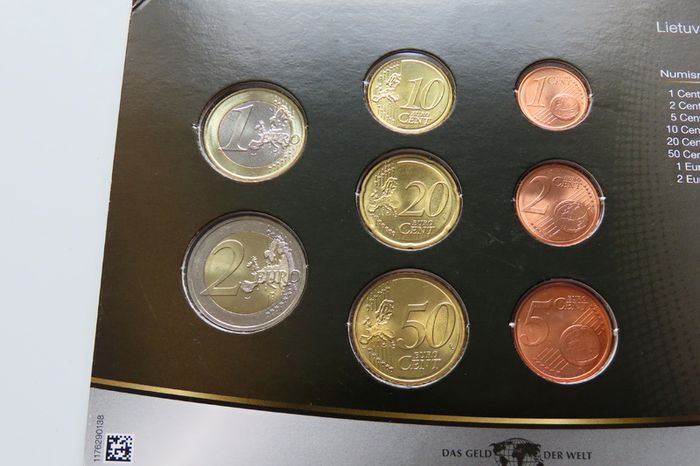 Lithuania first year euro coins set 2015 BUNC Lietuva
