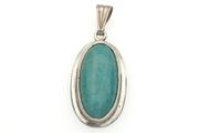 Vintage 925 Sterling Silver &amp; Amazonite Pendant