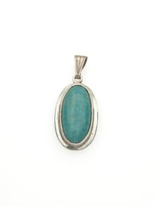 Vintage 925 Sterling Silver & Amazonite Pendant