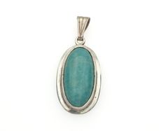 Vintage 925 Sterling Silver & Amazonite Pendant