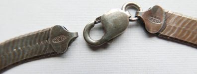 Vintage Modernist Sterling Silver 925 Herringbone Necklace  - Italy - Circa 1970's - 37g
