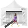 10 x 10 FT Pop Up Canopy Tent, Outdoor Patio Gazebo Tent with Removable Sidewalls and Wheeled Bag, UV Resistant Waterproof Instant Gazebo Shelter for Party, Garden, Backyard, White Image 9