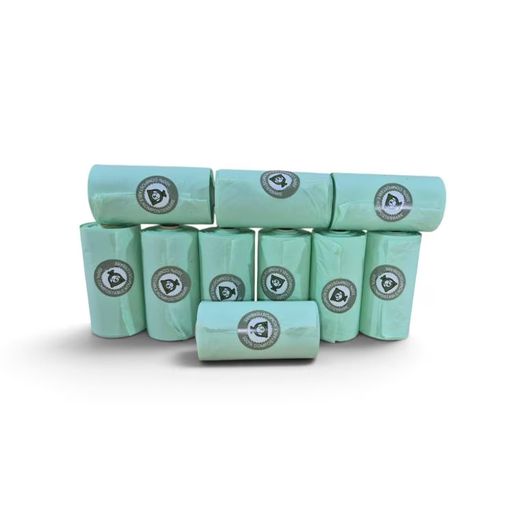 Agpack Compostable Poo Bags - 10 x rolls - 15 bags per roll
