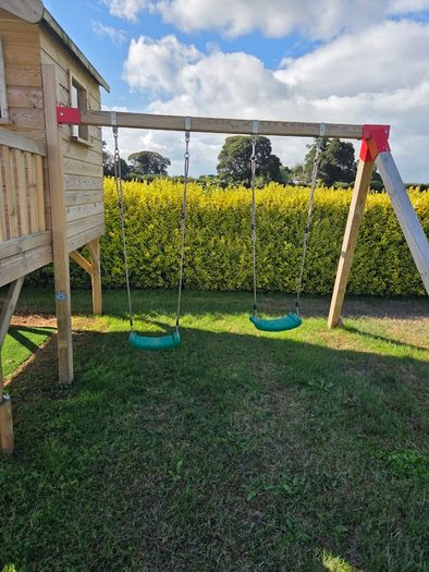 Playhouse with swings and slide - Gepetto Land - The Blanca with 2 swings