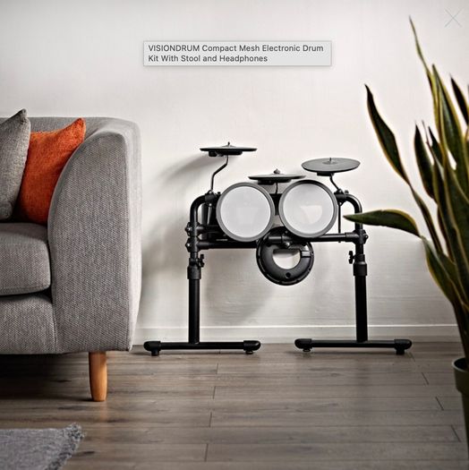 VISIONDRUM Electronic Drum Kit with Stool and Headphones