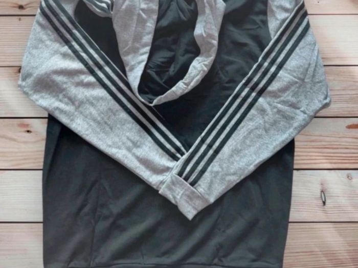 Adidas Zip-Up Hoodie Black & Grey
