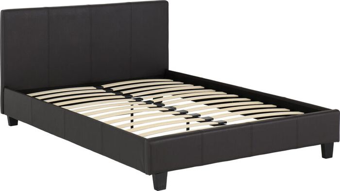 Prado 4'6" Bedframe in  Brown Leather