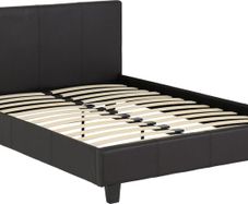 Prado 4'6" Bedframe in  Brown Leather