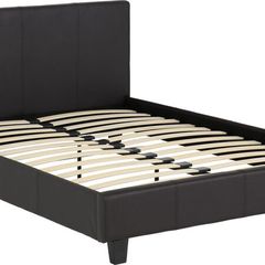 Prado 4'6" Bedframe in  Brown Leather
