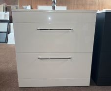 Special Offer Brand New White Gloss 800mm Wide Vanity Unit with tap
