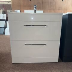 Special Offer Brand New White Gloss 800mm Wide Vanity Unit with tap