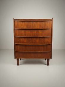 Danish Mid Century Teak Six Drawer Tallboy