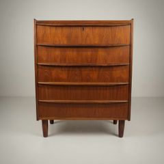Danish Mid Century Teak Six Drawer Tallboy
