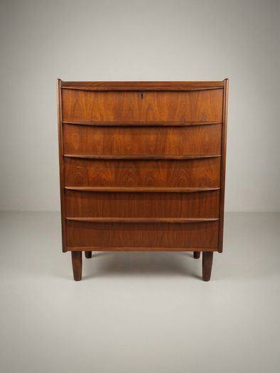 Danish Mid Century Teak Six Drawer Tallboy