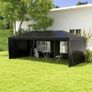 6 x 3 m Gazebo Marquee Party Ten with Side Panels Black Image 3